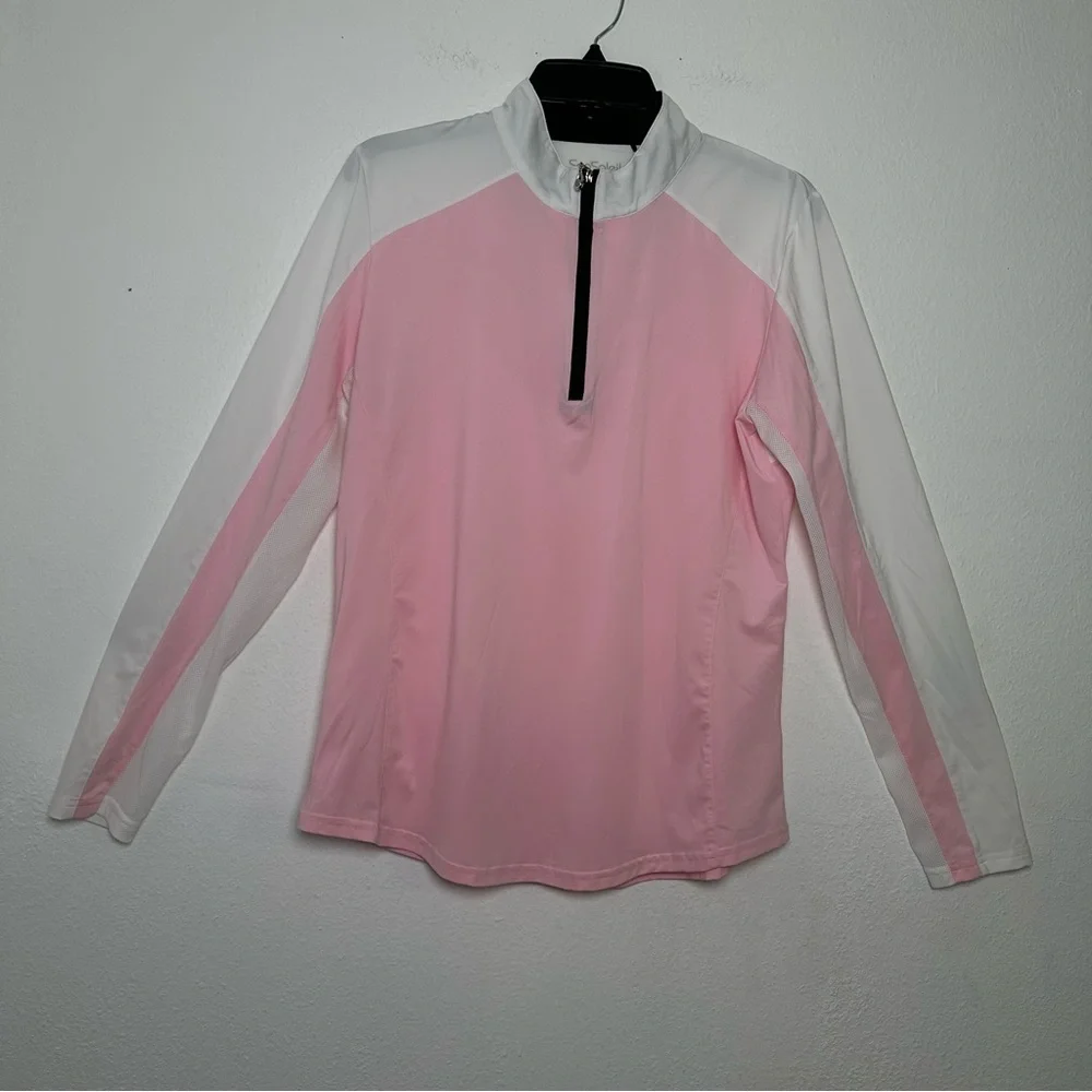Sansoleil SunGlow Zip Mock Pink And White Long Sleeves UV 50+
Cooling - Picture 2 of 14